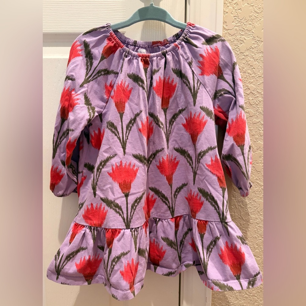 Tea Collection Purple and Red Floral Kids Dress